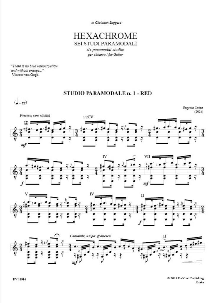 Hexacrome: Six Paramodal Studies, for Guitar